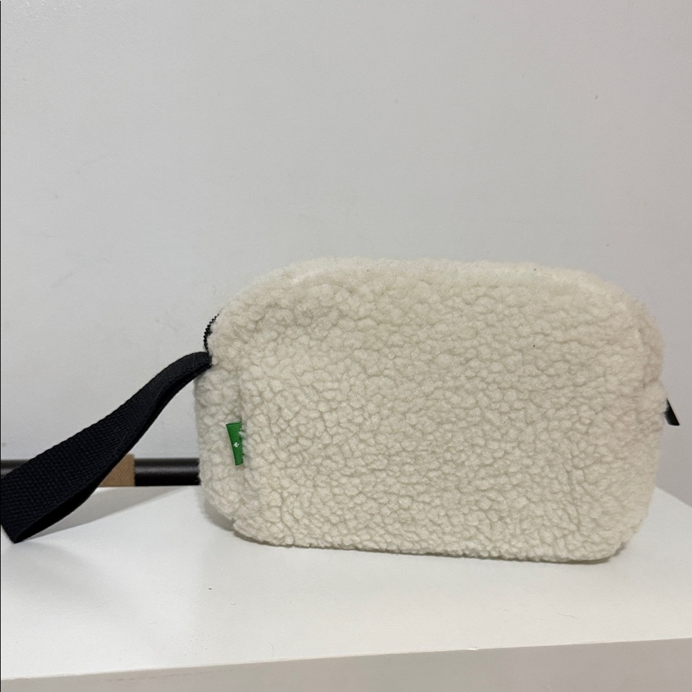 Cozy Beige Sherpa Kate Spade Cosmetic Bag